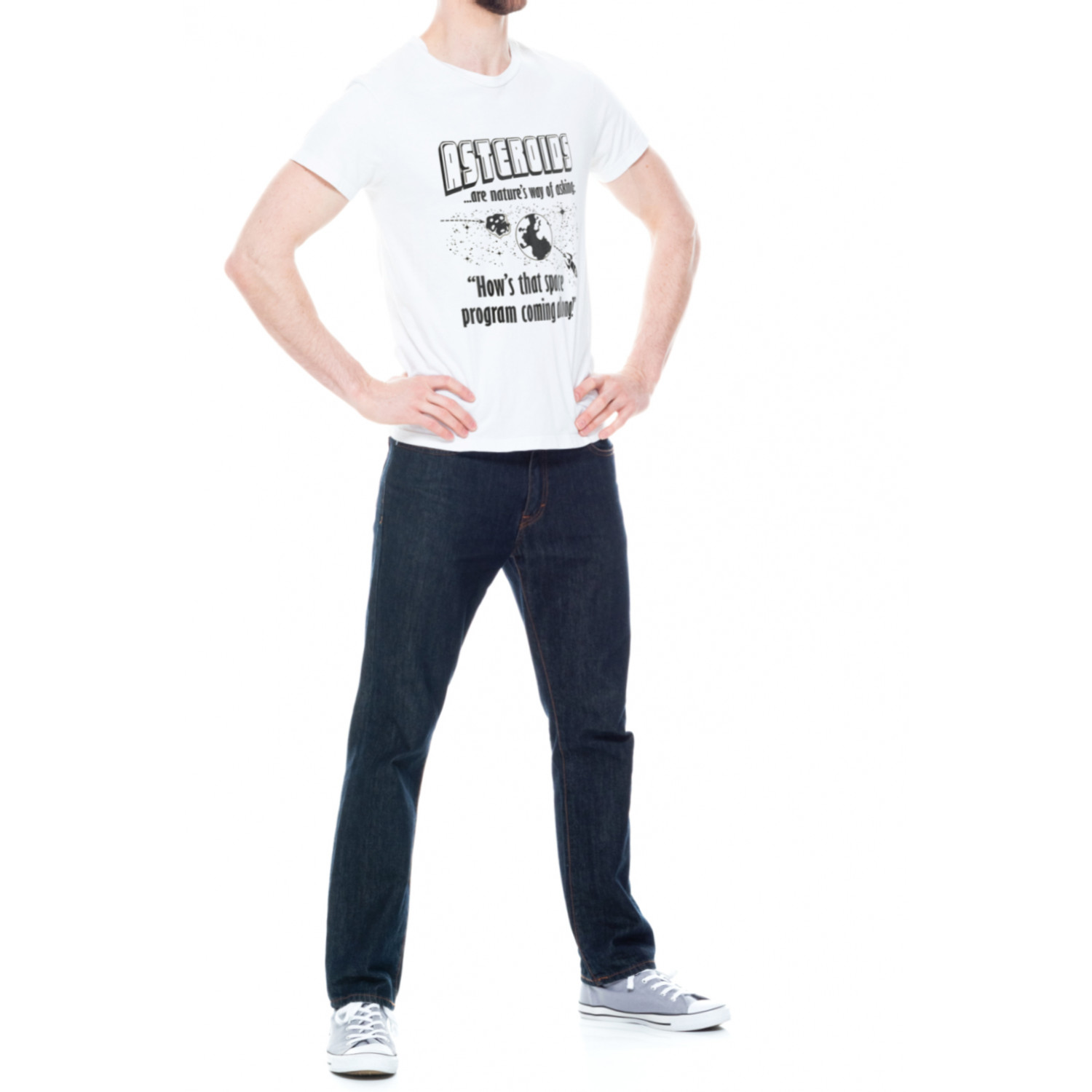 Футболка Trace of Space чоловіча біла "Asteriods..."