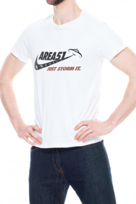 Футболка Trace of Space чоловіча біла "Area 51. Just storm it"