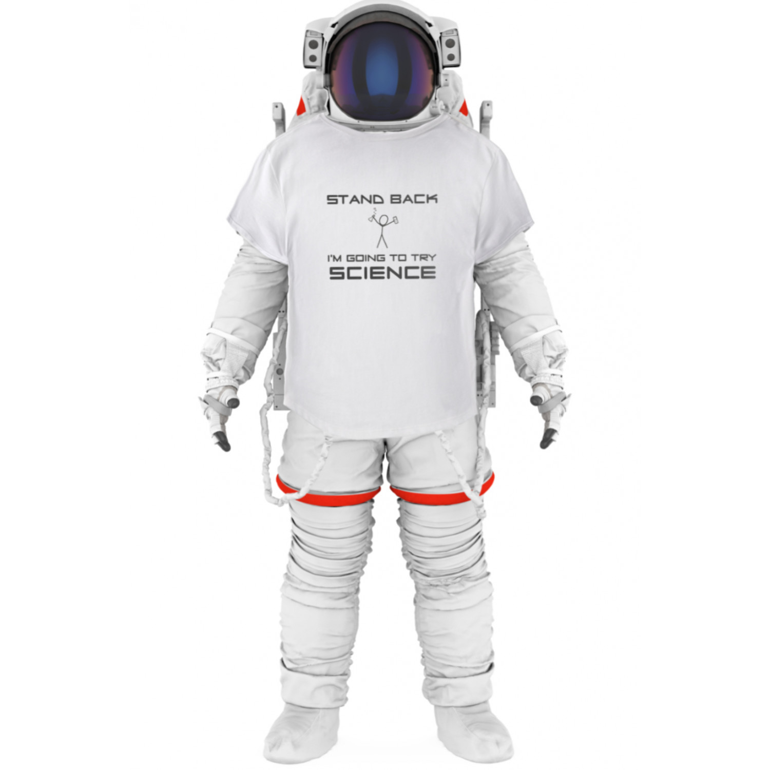 Футболка Trace of Space чоловіча біла "Stand back I`m going to try science"