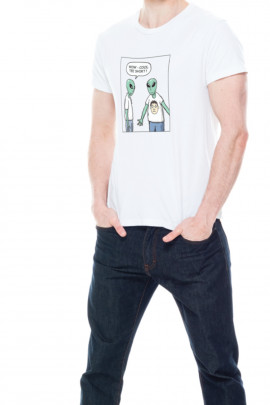 Футболка Trace of Space чоловіча біла "Wow - cool tee shirt!"