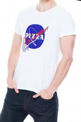 Футболка Trace of Space чоловіча біла "Pizza"
