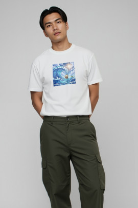 Футболка Akiba93 чоловіча біла з аніме принтом