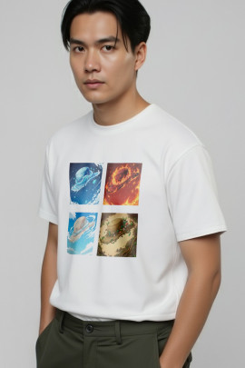 Футболка Akiba93 чоловіча біла з аніме принтом