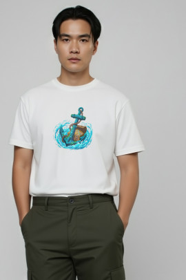 Футболка Akiba93 чоловіча біла з аніме принтом