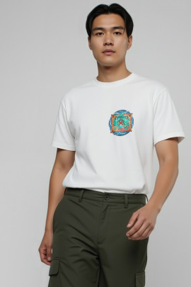 Футболка Akiba93 чоловіча біла з аніме принтом