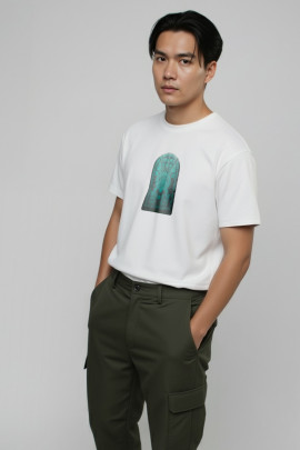 Футболка Akiba93 чоловіча біла з аніме принтом