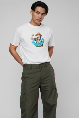 Футболка Akiba93 чоловіча біла з аніме принтом