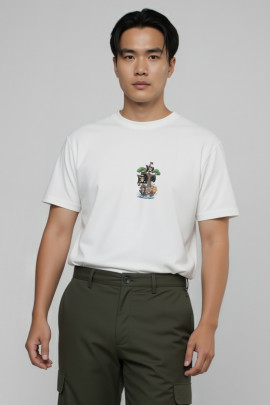 Футболка Akiba93 чоловіча біла з аніме принтом