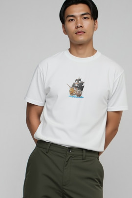 Футболка Akiba93 чоловіча біла з аніме принтом