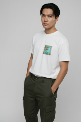 Футболка Akiba93 чоловіча біла з аніме принтом