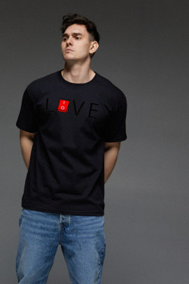 Футболка Aspirine чоловіча чорна "Love on/off"
