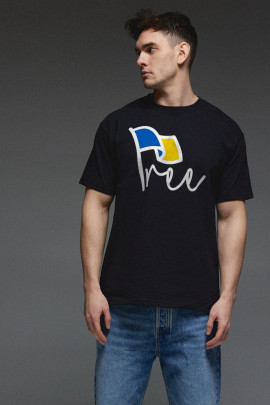 Футболка Aspirine чоловіча чорна патріотична "Вільна Україна"