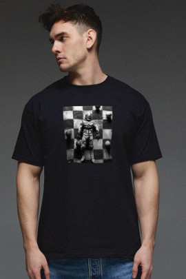 Футболка Aspirine чоловіча чорна " Космічні шахи"