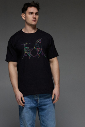 Футболка Aspirine чоловіча чорна  " Ударна установка"