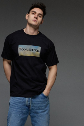 Футболка Aspirine чоловіча чорна патріотична "mood: ПЕРЕМОГА"