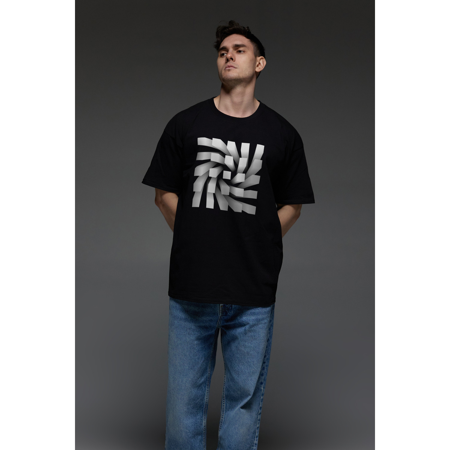 Футболка Aspirine  Oversize чоловіча чорна 