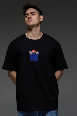 Футболка Aspirine  Oversize чоловіча чорна "Арт"