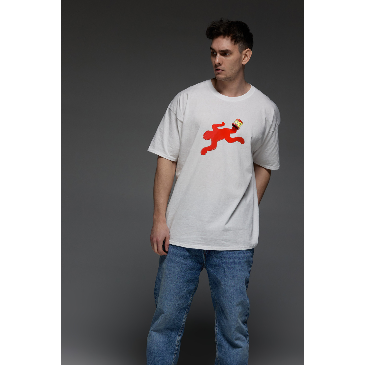 Футболка Aspirine  Oversize чоловіча біла 