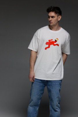 Футболка Aspirine  Oversize чоловіча біла 