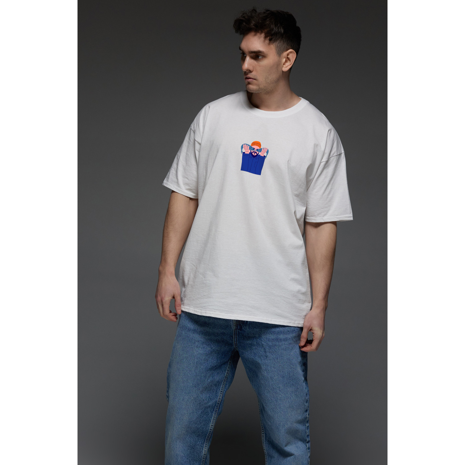 Футболка Aspirine  Oversize чоловіча біла 