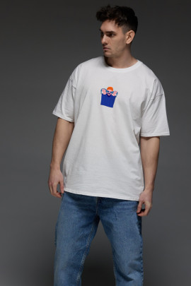 Футболка Aspirine  Oversize чоловіча біла 