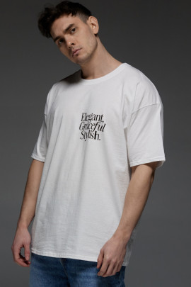 Футболка Aspirine  Oversize чоловіча біла "Елегантний, витончений, стильний"