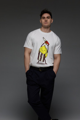 Футболка Aspirine чоловіча біла принт "Лимон"