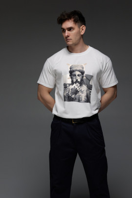 Футболка Aspirine чоловіча біла принт "Античний"
