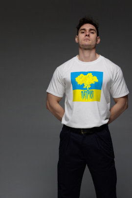 Футболка Aspirine чоловіча біла принт "Патріот"