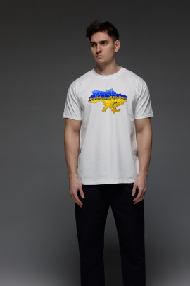 Футболка Aspirine чоловіча біла принт "Україна"