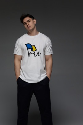 Футболка Aspirine чоловіча біла принт "ВІльна Україна"