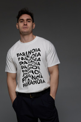 Футболка Aspirine чоловіча біла  "Paranoia"