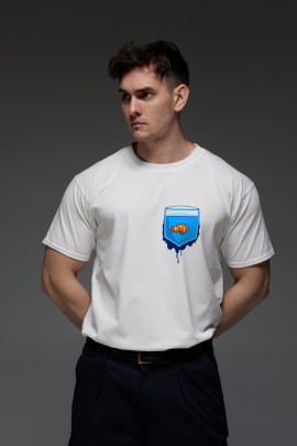 Футболка Aspirine чоловіча біла  "Aqva"