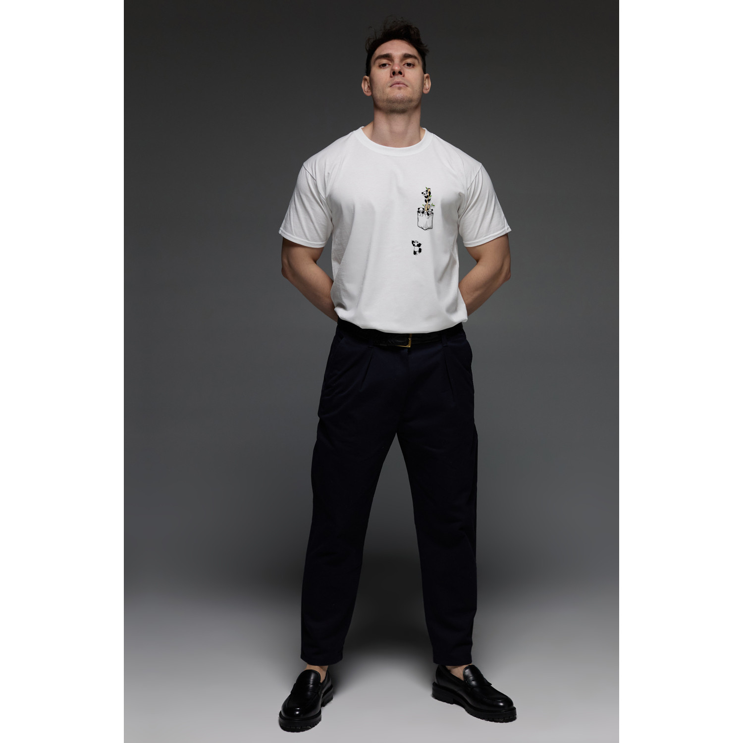 Футболка Aspirine чоловіча біла "Панда"