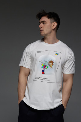 Футболка Aspirine чоловіча біла патріотична  "Кохання це..."