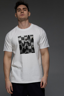 Футболка Aspirine чоловіча біла "Космічні шахи"