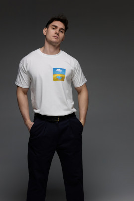 Футболка Aspirine чоловіча біла патріотична "Україна"