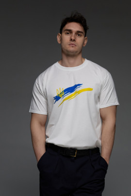 Футболка Aspirine чоловіча біла  патріотична 