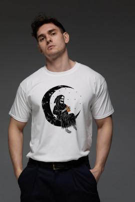 Футболка Aspirine чоловіча біла  "Dead moon pizza"