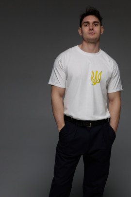 Футболка Aspirine чоловіча біла  патриотична 