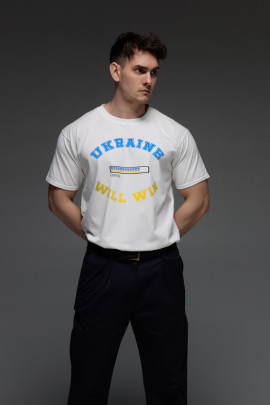 Футболка Aspirine чоловіча біла  "Ukraine will win"