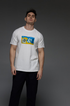 Футболка Aspirine чоловіча біла  "Білет до Перемоги"