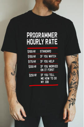 Футболка Ctrl+ "Programmer hourly rate... "