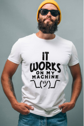 Футболка Ctrl+ чоловіча біла  "It works on my machine"