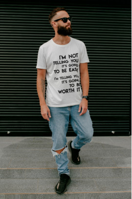 Футболка Ctrl+ чоловіча біла  "I`m not telling you ..."