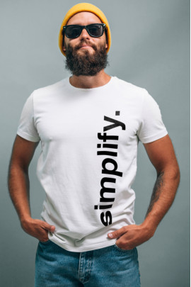 Футболка Ctrl+ чоловіча біла  "Simplify"
