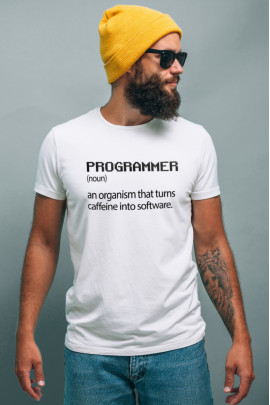 Футболка Ctrl+ чоловіча біла  "Programmer"