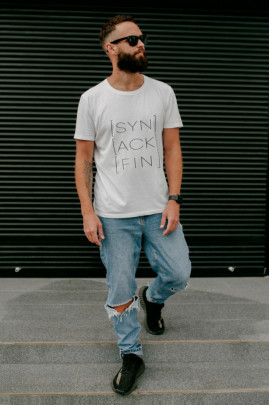 Футболка Ctrl+ чоловіча біла  "Syn Ack Fin"