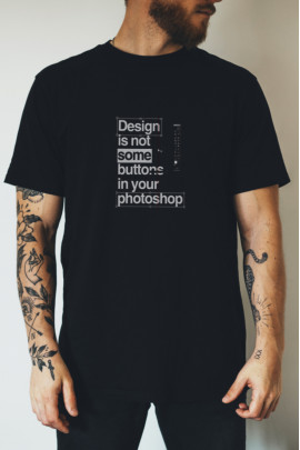 Футболка Ctrl+ "Design is not some buttons in your photoshop"