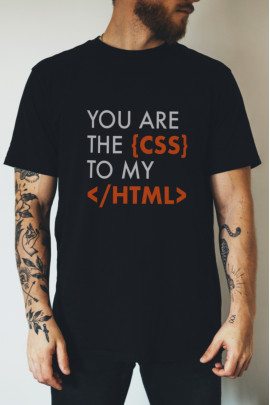 Футболка чорна чоловіча Ctrl+ "You are the {css} to my </html>"